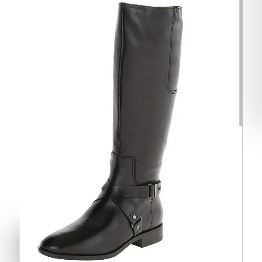 Nine West NWOT Women's Blogger Harness Leather Tall  Riding Boots - Brown sz 7.5